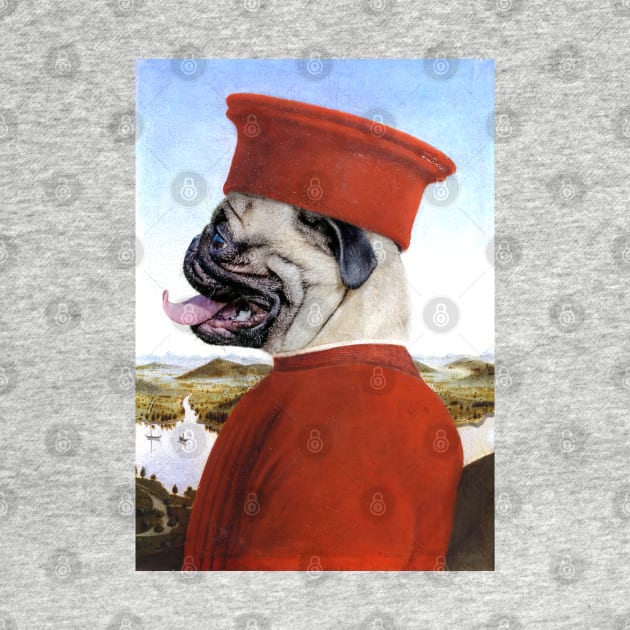 Portrait of a Pug as Federico da Montefeltro - Pet Gift by luigitarini